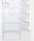 Interior view of Top Tier 33 Inch Upright Freezer With Built In Icemaker And True No Frost Operation, Holds A Ton At 21 Cubic Feet, Digital Thermostat And Adjustable Shelves For Garage.