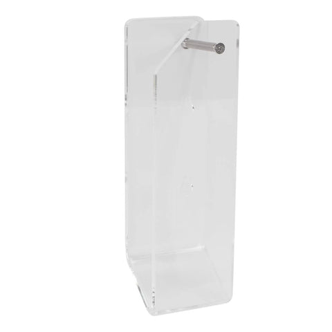 Acrylic Laptop Wall Mount, Zero Clutter Under Desk Stand, clear bracket with angled design for ergonomic use.