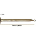 900 Piece Brass Plated Finishing Nails 3 4 Inch By 17 Gauge Flat Head Carbon Steel Fasteners with precise dimensions
