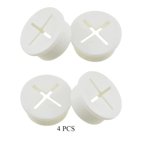 4 Pack White Flexible Rubber Desk Grommets 1 Inch Hole Covers For Cable Management Cord Pass Through Wire Organization