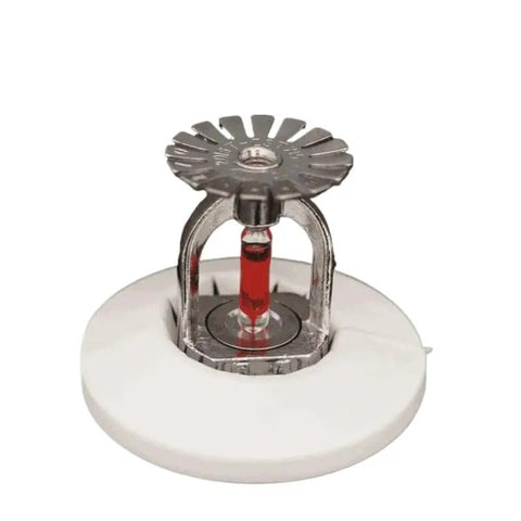 10 Pack Plastic Fire Sprinkler Head Decorative Covers White 32X60MM Concealer Caps Nix Those Eyesores For A Clean Vibe With Your Home Upgrade Swap Easy Peasy Installation mounted on a ceiling.