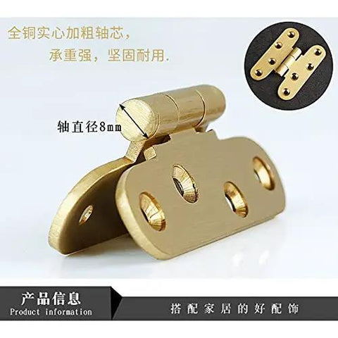 Copper Mini Flat Box Folding Butt Hinges 2 Pack for Doors and Cabinets DIY Craft Supplies shown in close-up view
