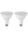 Two 150W Equivalent Par 38 LED Flood Light Bulbs, Dimmable and Color Temp Adjustable 2700K, 3000K, 5000K, White Finish