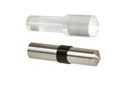 Must-Have Optical Center Punch Set With 9X Crosshair Lens 3-Piece Precision Layout Tool close-up showing punch and lens detail