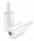 Pro Level Mini Stretch Wrap With No Sweat Handle 5 Inch By 1000 Feet 80 Gauge Cast Film 8 Pack rolls with handle for heavy-duty packing.