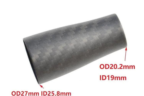 2Pcs 53mm 3K Woven Carbon Taper Grip Handle With PU Inside For Rod Building Component And DIY Rod Repair ID12mm OD27mm ID25.8mm