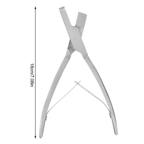 Stainless Steel Pig Ear Tag Pliers For Farm Animals Identification Tool V Shape Lightweight And Durable 18cm size shown