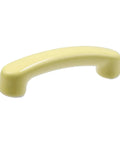 Four Piece Set Of Glossy Yellow Ceramic Cabinet Pulls Featuring A Slick High Gloss Finish And Heavy Duty Craftsmanship Ideal For Kitchen Cabinets And Zero Sweat Home Renos, single glossy yellow ceramic handle.