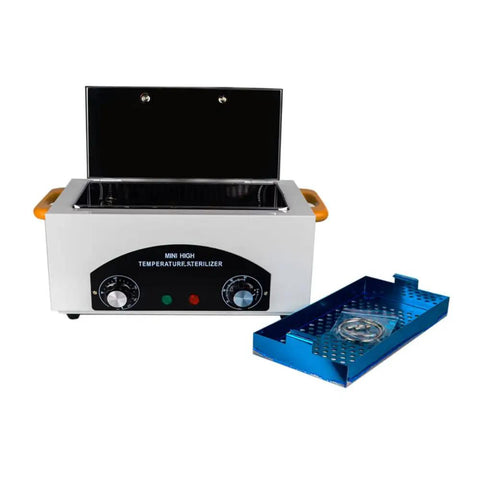 Beast Mode High Temperature Dry Heat Sterilizer Autoclave 110V 300W 1.5L Metal Tools Only Disinfection Box With Magnetic Induction Switch 50 to 220 Degree C Ideal for Small Cosmetology Tools and Dental Instruments, open with tray