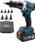 Heavy Duty Cordless Rivet Nut Gun 26V Electric Puller For M3 To M12 Blind Nuts Rechargeable with battery and accessories.