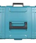 Front view of blue hard-plastic carrying case for Makita HB350 1-3/8 inch magnetic drill