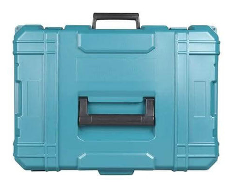Front view of blue hard-plastic carrying case for Makita HB350 1-3/8 inch magnetic drill