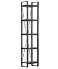 Industrial Style Five Tier Bookcase With Black Powder Coated Steel Frame And Solid Mango Wood Shelves Go To Storage For Books Magazines