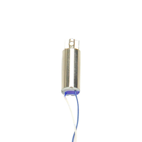 Two Coreless DC 3V Vibration Motors Tiny 7mm Diameter 16.6mm Long Built In Micro Vibe Motors for Electric Toothbrushes shown vertically