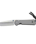 Titanium Alloy Handle Outdoor Knife with S35VN Blade for Camping and Hunting, 210mm overall length, 90mm blade, side view