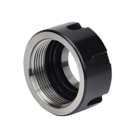 Heavy Duty Engraving Machine ER Collet Nut For High Precision CNC Milling And Tapping Tools in black steel finish.