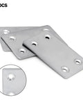 Heavy Duty Stainless Steel Corner Brackets For Furniture Repair, L Shape Mending Plates With Four Pre Drilled Holes, 3 Pack