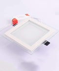 Recessed Lighting Housing Trim Kits Hallway Ultra Thin Square Recessed Led Downlight Commercial Embedded Spotlight Glass Panel Ceiling Lights for Home Living 6000k White Light_6w with a square design and a driver.
