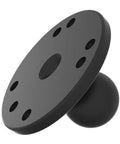 Rock Solid Marine Grade Aluminum Round Plate Ball Base Featuring Classic One Inch B Size Rubber Ball and Plug And Play Compatibility.