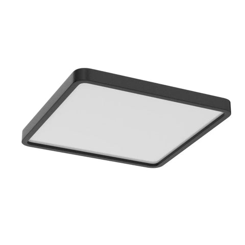 12 Inch Square LED Ceiling Light 24W 5000K Daylight White, 3200 Lumens, Ultra Slim Flush Mount Black Sleek Modern Fixture