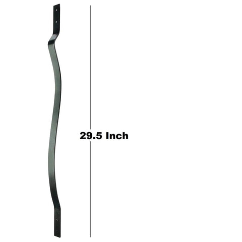 29.5 inch matte black iron deck baluster, showcased vertically, part of the 51 Pack 29.5 Inch Matte Black Iron Deck Balusters With Complete Hardware Kit For Exterior Stair Railing And Porch Safety Fences That Look Dope And Install Like A Breeze No Stress At All.