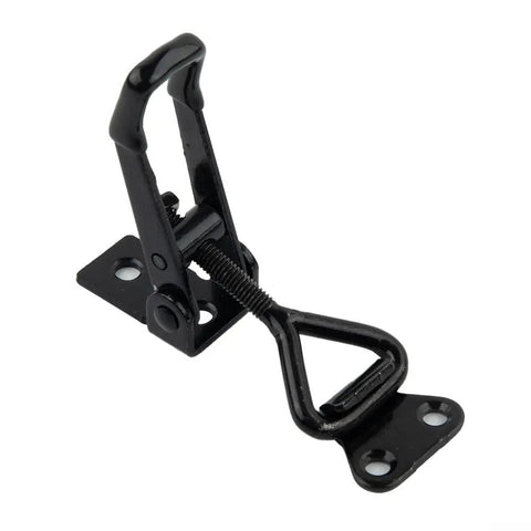 Adjustable GH 4001 Toggle Clamp Hasp Catch Clip With Quick Fixture Heavy Duty Steel Galvanized Iron Mount 220lb Capacity For Lock Free Boxes Cabinets Lockers Doors And Vehicles Easy Install And Secure Latch, black
