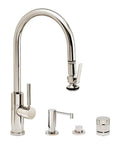 Heavy Duty Pull Down Kitchen Faucet Set With Slick High Arc Spout In Vintage Antique Pewter Finish Featuring Smooth Single Lever Handle And Plug And Play Mounting Hardware For Zero Hassle Installation, polished design.