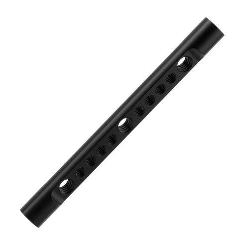 2 Pack 15mm Cheese Rod With M12 Threads And 1/4 3/8 Screw Holes, Aluminum support rail with multiple ports for camera rigs.