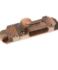 Top Shelf Zinc Alloy Sliding Bolt Door Latch, Smooth Auto Return Barrel Lock For Patio Barn Doors, detailed view of bronze finish latch.