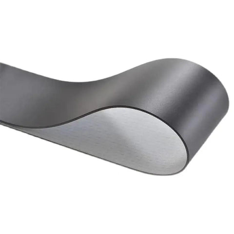 3mm Thick Matte Black PVC Industrial Conveyor Belt For Flat Belt Transmission Systems, close-up showing flexibility and texture.