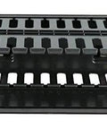2U Horizontal Double Sided Finger Duct Cable Manager for 19 Inch Rack Mount with 12 Slots on Each Side, Plastic Panel Cover