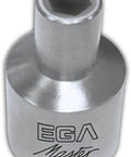Pro-Grade Titanium Socket Wrench 1/2-Inch To 1-1/8-Inch Adjustable With Quick-Release Ratchet Head close-up of a chrome-plated socket.