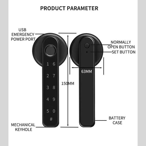 Smart Lock With Fingerprint And Password Keyless Entry Biometric Electric Door Lock Enhanced Security smooth operator dimensions and features