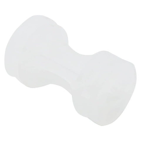 Power Seat Motor To Gearbox Coupling Connector Replacement For GM Vehicles 1980s, white plastic part, side view