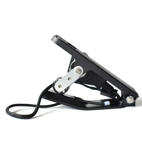 Electronic Foot Pedal Throttle And 0-5V Brake Accelerator For Electric Cars and Carts, side view with sturdy build and slip resistant tread.