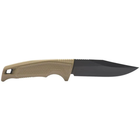 Recondo FX Fixed Blade Duty Knife With Straight Edge Cryo 440C Stainless Steel Blade Overmolded Rubberized Grip in Flat Dark Earth