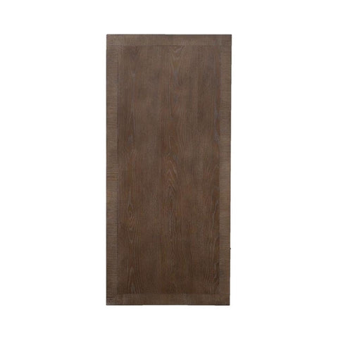 L Shaped Office Desk Set Crafted From Heavy Duty Wood, Rustic Weathered Brown Finish Tabletop View for Dream Workspace.