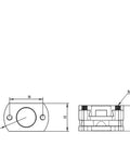 Upgrade Your 3D Printer Setup With Premium T8 Z Axis Lead Screw Parts Featuring Durable Brass Oldham Coupling And Flexible Hot Bed Fitment Perfect For Ender 3 Models With 18mm Thread Hole Grey Finish That Works Like A Charm. technical drawing of brass Oldham coupling, 18mm thread hole, 13.60mm side view