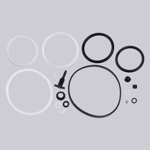 ciciTree 20 Ton jack repair kit top view: assortment of black and white rubber oil seals and O-rings with plugs