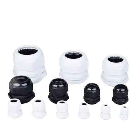 All In One Nylon Cable Gland Kit 40 Piece Set With PG7 PG9 PG11 PG13.5 PG16 Thread Sizes Waterproof Plastic Cable Gland Reducers