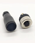M12 8 Pin Female Industrial Circular Connector A Code Straight 2 Pack Field Wireable Sensor Adapter IP67, 12mm shell