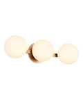 Modern 3 Light Globe Vanity Light Fixture Brushed Nickel Wall Mount Sconce For Bathroom Mirror Cabinets Hallway And Stairs With Opal Glass Diffused Globe Shades, front view