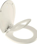 NextStep2 Toilet Seat With Built-In Toddler Potty Training Seat, Slow-Close Lid, Easy Clean Surface, Round Biscuit Color open view