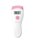 Non Touch Forehead Thermometer Digital 2 In 1 Infrared Thermometer For Adults Kids And Babies With Fever Alarm Instant Reading Medical Grade Accuracy With Backlit LCD For Easy Day And Night Readings, pink and white