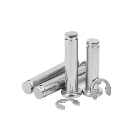 Get These 20pcs M4 A2 Stainless Steel Flat Head Cylindrical Dowel Pins For Precision Gearing And Machinery Assembly With Circlips Included for secure positioning.