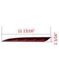 Sequential Flow Rear Bumper Stop Lamp And Running Drl Light With Dynamic Turn Signal For Tesla Model S 2014 Through 2020 outline with dimensions 11 13/16" x 1 3/16".