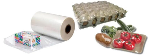 No Fuss Thermal Heat Shrink Packaging Machine Tunnel With Digital Temp Control For Pof Pvc Sheets And Channel Signs Killer Industrial Sealer Unit Delivering Slick Wrap Results Daily, featuring PVC film and food items.