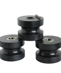 1 Inch Round Tube Die Set For TR-60L Tube Roller, CNC machined dies with two outer rollers and center drive roller displayed