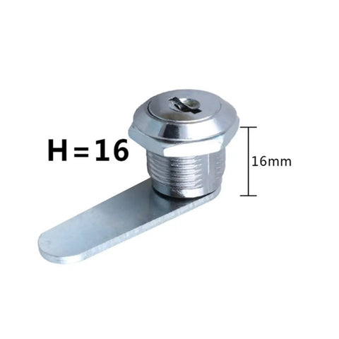 No Sweat Silver Zinc Alloy Cylinder Cam Lock With Three Keys For Electrical Meter Boxes Kitchen Cabinets And Drawer Hardware, 16mm size