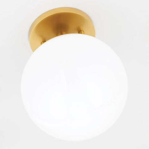 Stella 1 Light Semi Flush Ceiling Fixture In Aged Brass, 9 Inch Tall By 7 Inch Wide, Vintage Modern Charm, Bulb Not Included